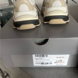 Balenciaga Triple S Sneakers in Beige & Black
